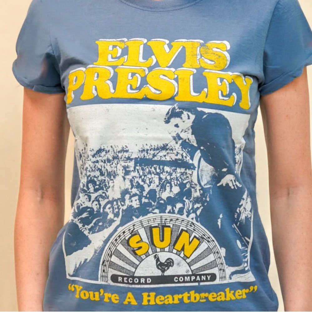 Elvis Presley Light Blue Graphic T-Shirt NWT